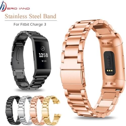 Stainless Steel Band for Fitbit Charge 3 Strap For Fitbit Charge 4 Smart Wristband Replacement Slingshot Buckle Solid Metal Belt