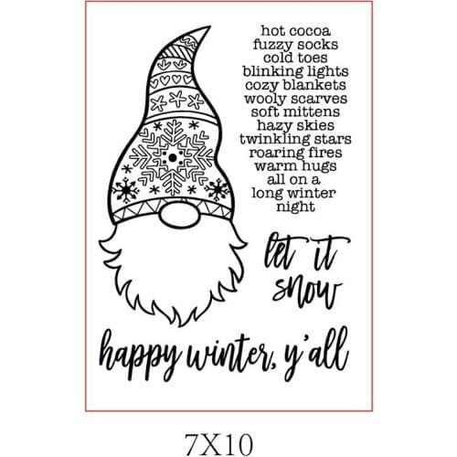 Christmas Happy Winter Let It Snow Moustache Clear Stamps for DIY Scrapbooking Craft Cards Transparent Stempels 2019 New