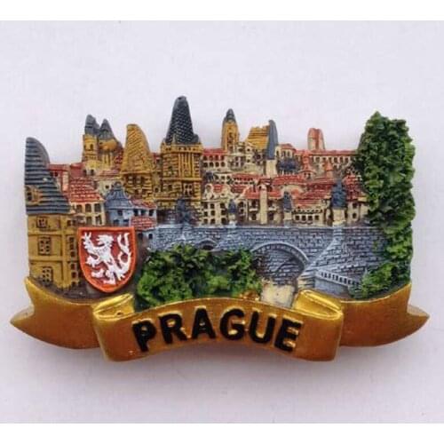 Hand-painted Czech Prague Charles Bridge 3D Fridge Magnets Tourism Souvenir Refrigerator Magnetic Stickers Home Decortion
