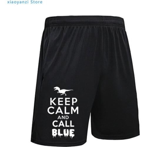 Keep Calm And Call Blue Letter Dinosaur Printed shorts Jurassic Park sports pants Men Summer Short pants ou-249