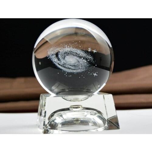 With Luminous Base Glass Ball Crystal Ball Quartz Ball Gift for Astrophile Planets Model Sphere Home Decor Fashion Creative