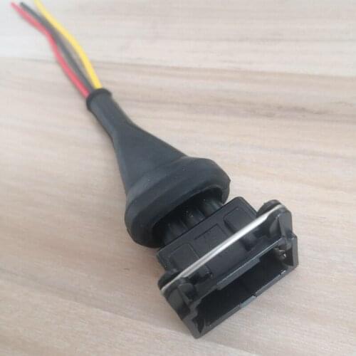 Tyco/Amp 3 Pin/Way Junior Power Timer (JPT) MAP Sensor Plug Connector Wire Harness Cable With Straight Rubber Boot 282191-1