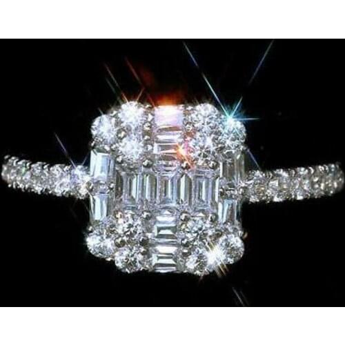 Victoria Wieck Hot Sale Luxury Jewelry Brand New 925 Sterling Silver T Princess Cut White Clear 5A Cubic Zirconia Wedding Ring