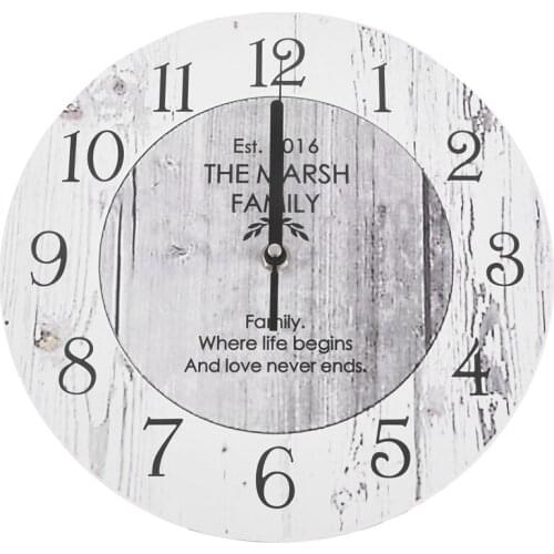 Vintage Wall Clock Wooden Quartz Clock Shabby Chic Large Wooden Kitchen Wall Clock New Home Decor