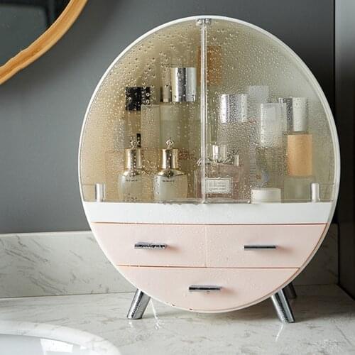 Makeup Storage Box Cosmetic Organizer Dust Proof Display Cases For Bathroom Vanity Countertop SCVD889