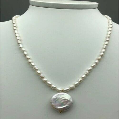 Jewelry 100% Natural freshwater Baroque pearl pendant Necklace for women
