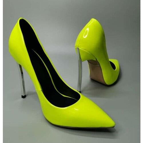 ASHIOFU New Real Photos Ladies Stiletto Heels Pumps Patent Leather Party Dress Slip-on Shoes Sexy Evening Fashion Court Shoes