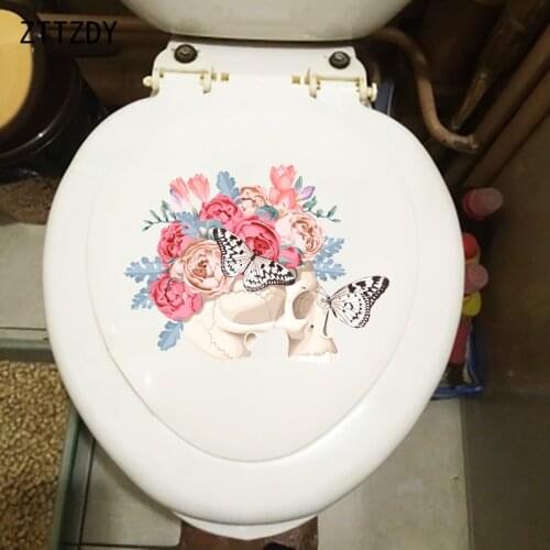 ZTTZDY 23.9×17.9CM Skeleton Butterfly Rose Flower Cluster Fashion Toilet Decoration Home Wall Stickers T2-1535