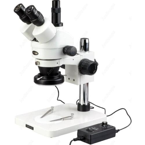 Zoom Stereo Microscope--AmScope Supplies 3.5X-45X Trinocular Inspection Dissecting Zoom Stereo Microscope + 144-LED Light