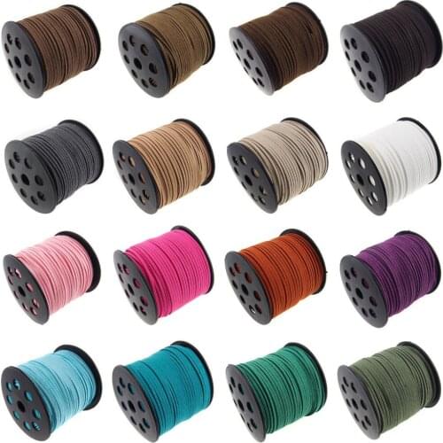 100 Yards Multicolored Leather Suede Cords For DIYJewelry Making Jewelry Cord Threads 3mm*1mm