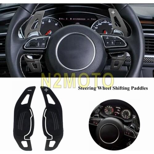 2pcs Aluminum Car Steering Wheel Shift Paddle Shifter Gear Extention For Audi S3 S5 S6 SQ5 RS3 RS6 RS7 Black Red Silver