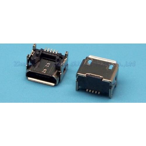 25pcs Copper Micro 5P USB Connector Charging Port B type Heightening Micro USB female socket