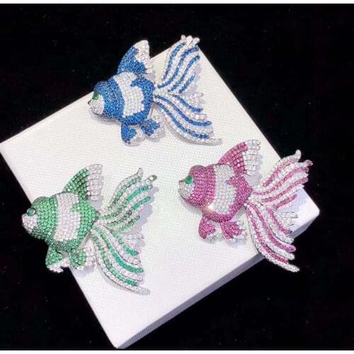 40x44mm Womens High Quality Red fish Chinese wind chest needle, luxury gas accessories, can be used as a brooch and pendant