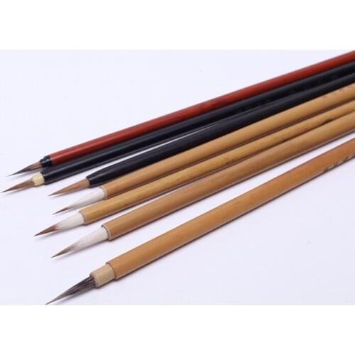 7PCS/Set Traditional Chinese Writing Brush for Calligraphy Painting Practice Small Regular Script Writing Brushes Hook Line Pen