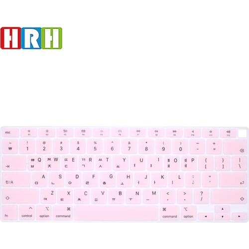 HRH Korean Language Silicone Keyboard Skin Cover Protector for MacBook Newest Air 13 Touch ID A2179 M1 A2337 (2020 Release)