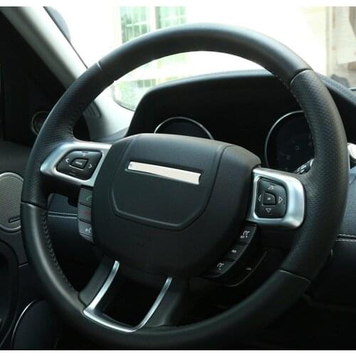 For Land rover Range Rover Evoque 2012-2019 Car styling ABS chrome Car Steering Wheel Button Frame Stickers Car Accessories