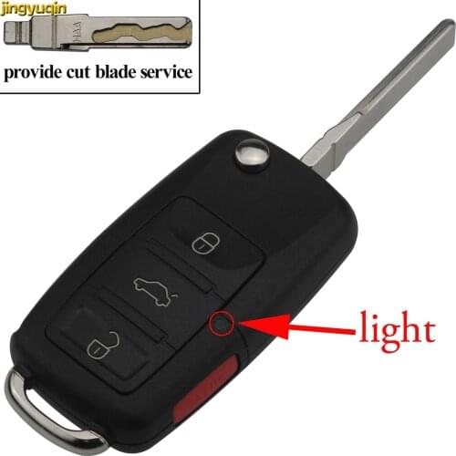 For VW Touareg 2002-2015 2016 Bettle CC EOS Golf Jetta Passat Tiguan 3+1 Button Flip Remote Car Key Shell Case FOB Cutting Blade
