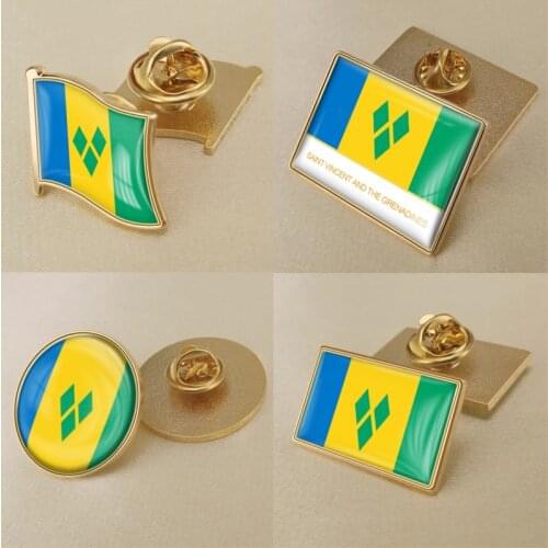 Coat of Arms of Saint Vincent and the Grenadines Flag National Emblem Brooch/Badges/Lapel Pins