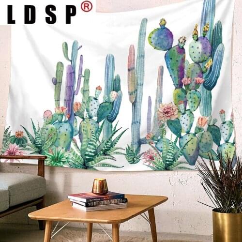 Cactus Tapestry Watercolor Wall Hanging Green Plants Wall Tapestries Bohemian Landscape Wallpaper Wall Art home room dorm Decor