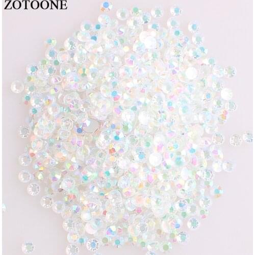ZOTOONE Flat Back Crystal AB Resin Not Hotfix Rhinestones For Nail Art DIY Phone Stones And Crystals Decorations Strass Applique