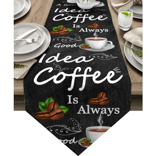 Retro Style Coffee Bean Coffee Table Runners Home Dining Coffee Table Decor Table Cloth Wedding Decoration Table Cover