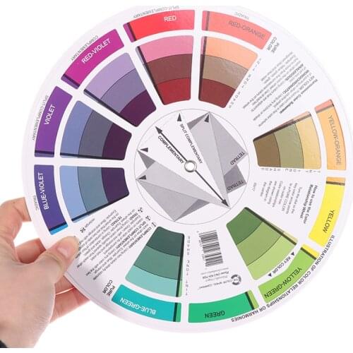 Tattoo Nail Pigment Wheel Paper Card Color Mixing Wheel Ink Round Central Circle