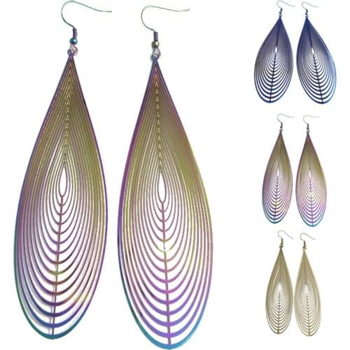 Fashion Women Hollow Out Multicolor Water Drop Dangle Hook Earrings Jewelry Xmas Gift pendientes aros bolitas бижутерии xuping