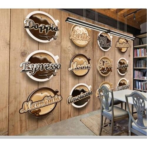 Papel de parede Various coffee cup cafe bar restaurant 3d wallpaper mural,living room kitchen wall papers home decor