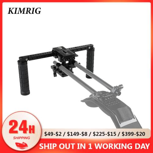KIMRIG DSLR Camera Supporting Rig With Manfrotto QR Plate Rubber Handgrip For Shoulder Mount Rig For Canon Nikon Sony Cameras