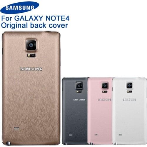Original Samsung Battery Cover Housing for Samsung Galaxy Note4 N9100 N910H Note 4 N9100 Phone Battery Backshell Back Cover