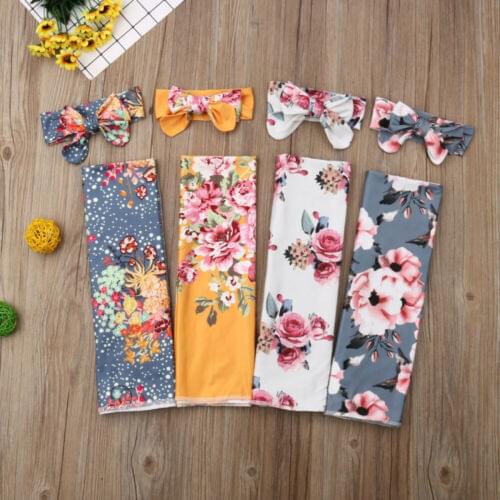 Citgeett Newborn Swaddle Blanket Baby Boys Girls Sleeping Bag Wrap Headband Cloth 0-3M