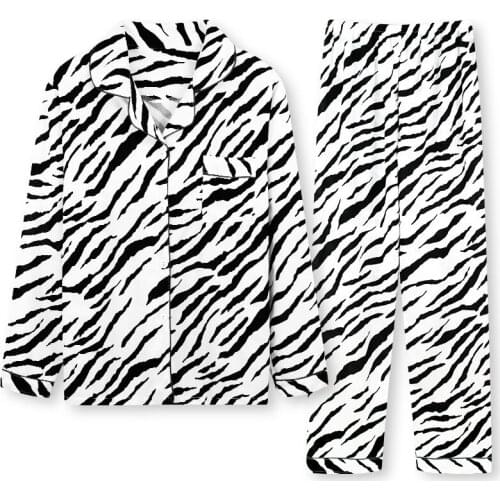 Woman Long Sleeve Pajamas Autumn cotoon Long Sleeve Trousers Suit Printing Fashion Pyjamas Set