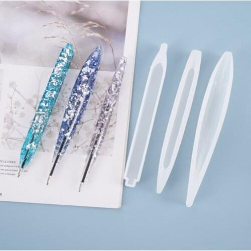 Transparent Handmade Ballpoint Pen Silicone Mold UV Resin Epoxy Pen Holder Resin Casting Mold Penholder DIY Jewelry Making