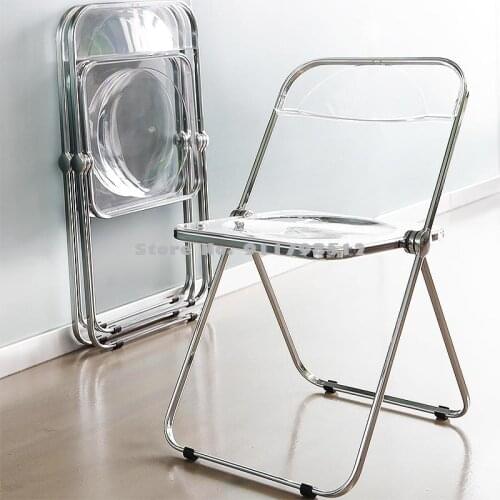 Transparent chair acrylic dining chair ins stool fashion net red photo chair clothing store makeup chair folding chair