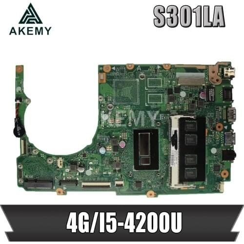 S301L S301LA motherboard For Asus S301LA REV2.2 Mainboard I5-4200-4G Processor HD Graphics 4400 100% Tested