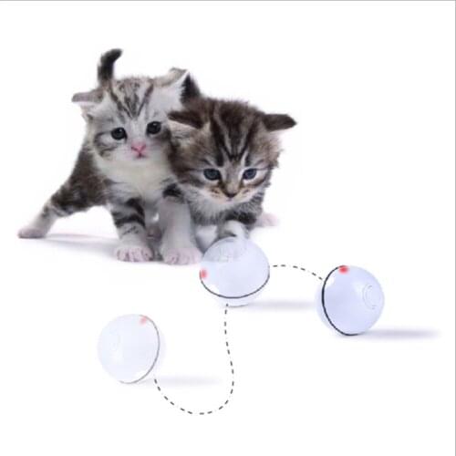 Smart Interactive Cat Toy Ball Automatic Rolling Ball USB Rechargeable Cat Light Toy 360 Degree Self Rotating Ball for Pet Cat