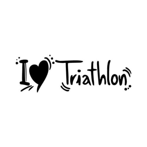 17.3CM*5.6CM I Love Triathlon Sport Car Sticker Fashion Lovely Car Accessories N1351