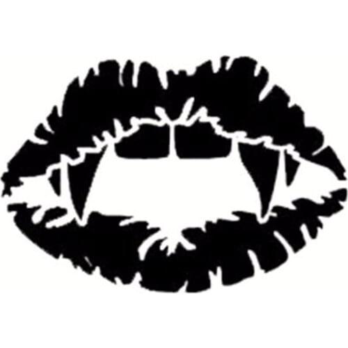 10x6.8cm Fashion Sharp Monster Mouth Kiss Vampire Lips Teeth Vinyl Decal Car Window Sticker