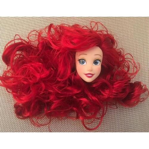 Billie Super Model Blue Soft Hair Doll Heads Quality Collection Doll Parts Mermaid Good Makeup Doll Heads DIY Accessories Toys