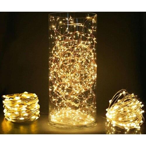 10-90Leds 1/2/3m String Lights Warm White Fairy Lights Garland Indoor Bedroom Wedding Birthday Party Decoration Battery Powered