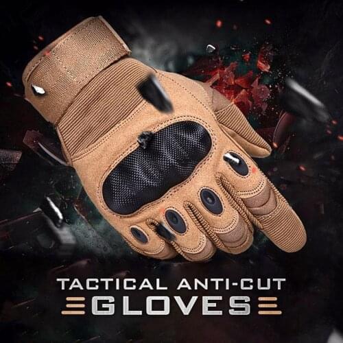 Tactical Gloves Full Finger Tactical Army Gloves Military Paintball Shooting Airsoft PU Leather Touch Screen Rubber Protective G