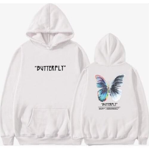 Women Sweatshirt And Hoody Ladies Hooded Butterfly Printed Casual Pullovers Girls Long Sleeve Spring Autumn Winter Striped S-2XL