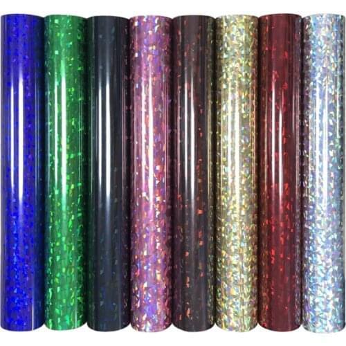 1 roll 10''x40''/25cm*100cm shattered glass heat transfer vinyl film T-shirt Iron On HTV Printing for sportswear decoration