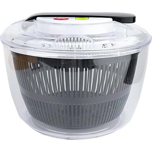 1pc Large Capacity Vegetable Dehydrator Press Type Salad Spinner Bowl Fruit Transparent Bowl Drain Safe Kitchen Basket Gadg L3J8