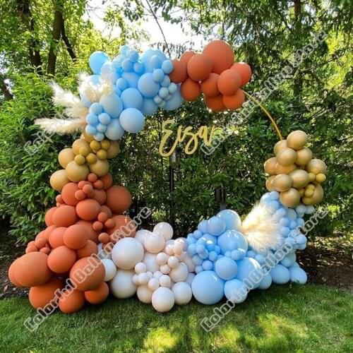 185pcs Birthday Party Wedding Double Cream Peach Latex Balloon Arch Kit Gold Balloon Garland Baby Shower Celebration Decoration