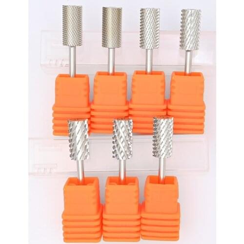 1pcSilver Nail Drill Bits Carbide Manicures For Pedicure Electric Machine (M-4XC)7Sizes Nail Mills Cutter Nail Files Accessories