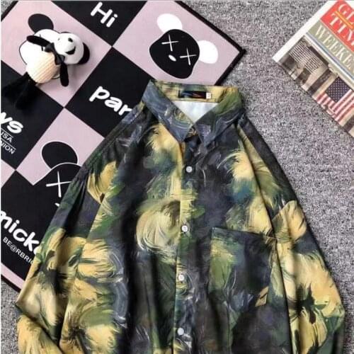 2021 Summer Shirt Mens Short Sleeve Retro Hong Kong Port Hong Kong Wind Brand Wind 39