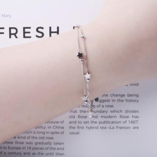 Charm Bracelet Transshipment Pearl Bracelets for Women Star Double-layer Bracelet Jewelry Accesorios Wholesale Pulseras