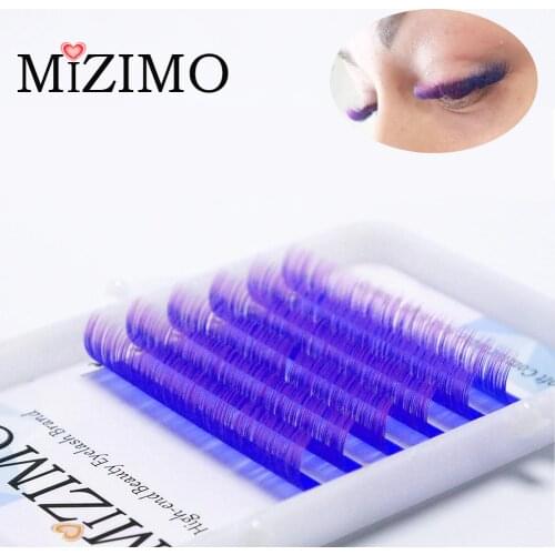 Personalized color grafted eyelashes blue purple two-color artificial mink hair handmade eyelash extension tool
