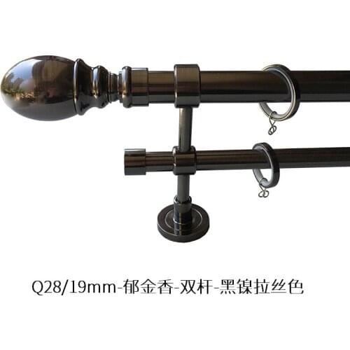 2019 New Design Exrea-Thick Aluminum Alloy Curtain Poles Accessories Fashion Golden Colors Series Single Double Curtain Rods